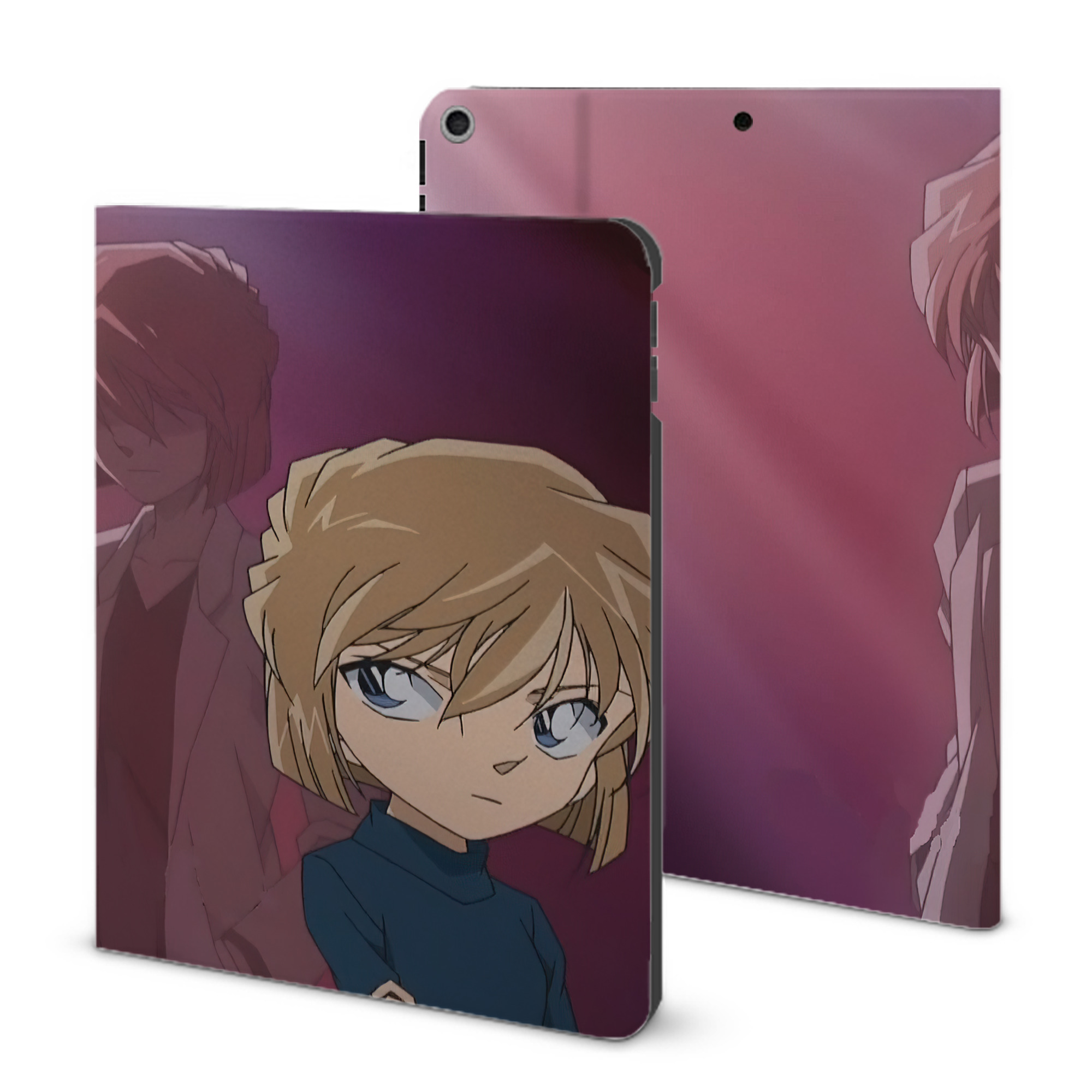 （画像用） 名探偵コナン Detective Conan IPad ケース ブック型 PUレザー TPU 耐衝撃 軽量 薄型 ペン収納なし 全面保護 IPad 各モデル対応